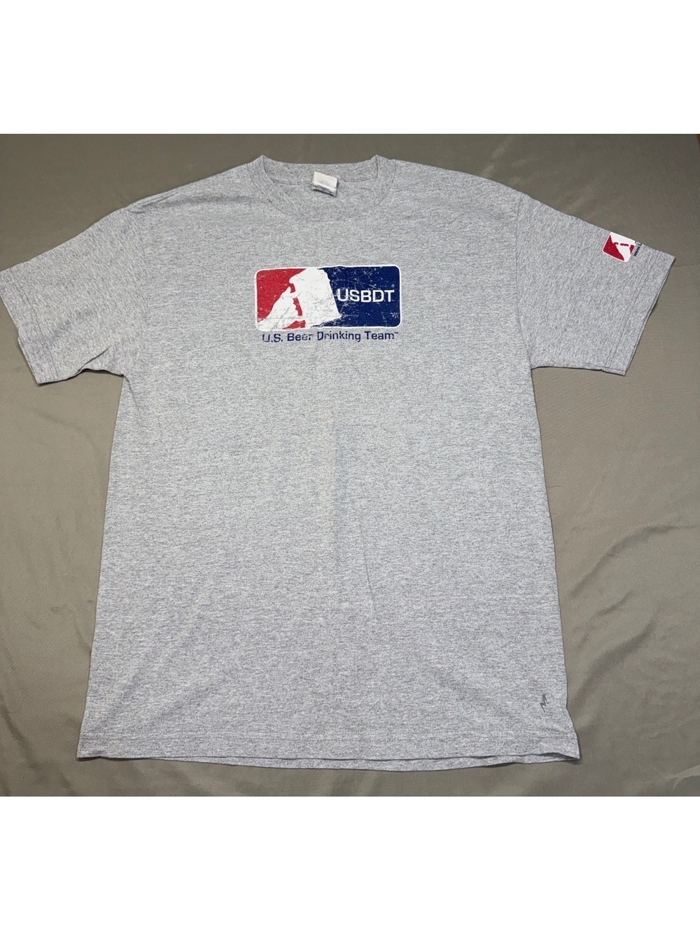Vintage/Y2K Alstyle USBDT U.S. Beer Drinking Team Gray T-Shirt Size Large